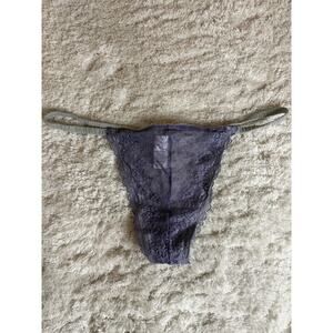 NWOT Simply Vera Vera Wang Purple Sheer Lace Thong Panties Size L/7